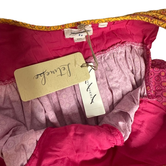 NWT Anthropologie Let Me Be Swing Tunic Mini Dress pink/yellow xxs - Picture 13 of 15